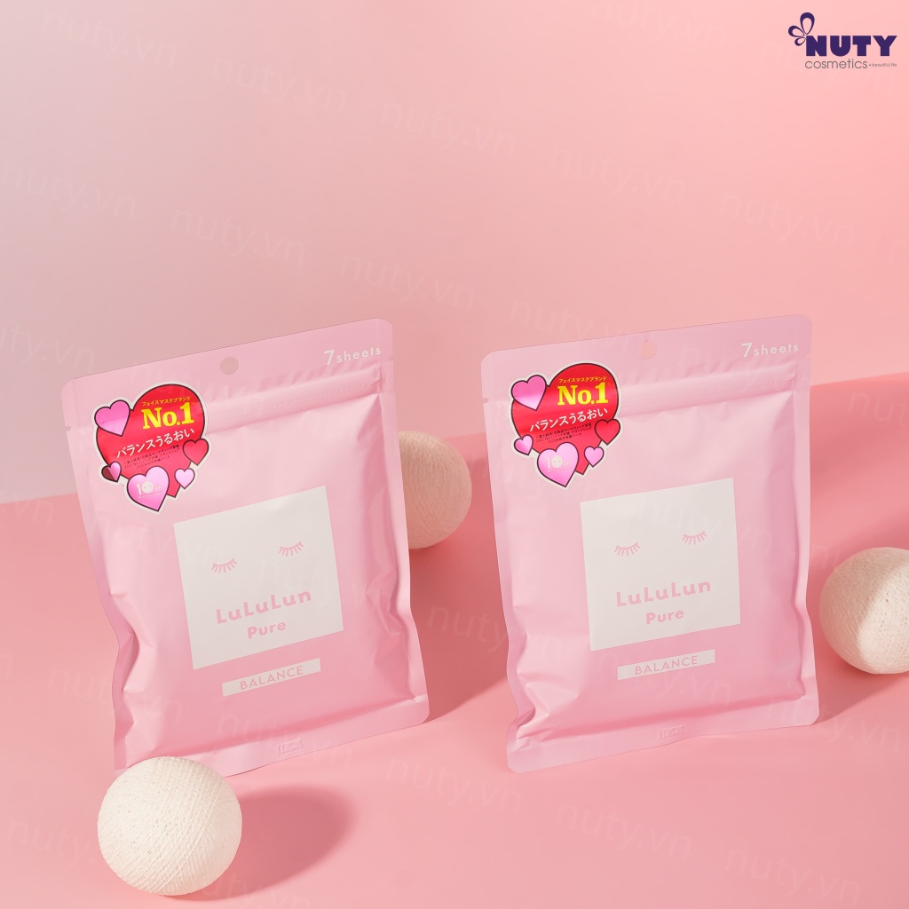 Lululun Mặt Nạ Hỗ Trợ Dưỡng Ẩm Face Mask White 7F 7 Miếng (Hồng)