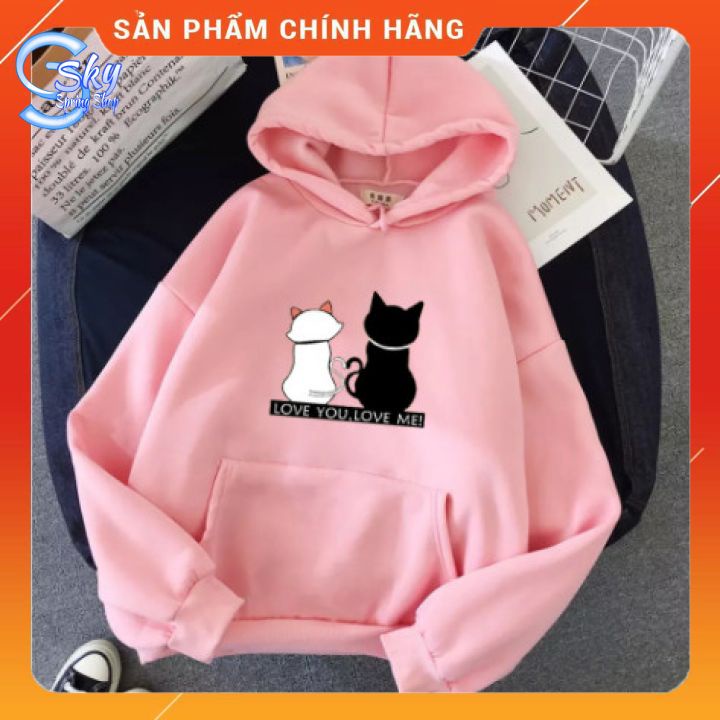 ÁO HOODIE UNISEX IN HÌNH LOVE YOU LOVE ME SIÊU CUTE