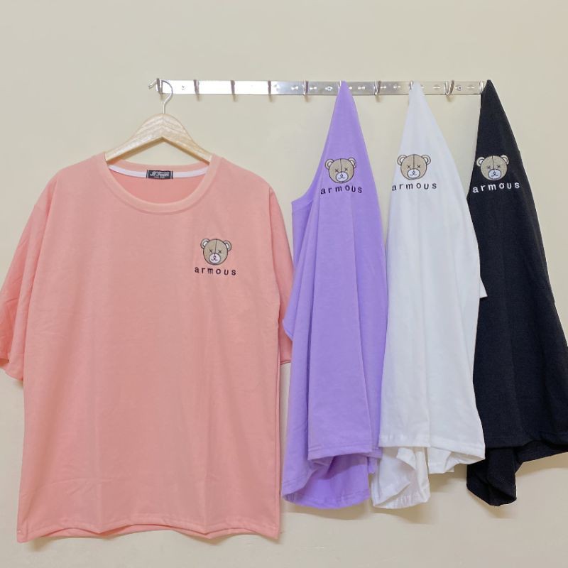 Áo thun Hình thật B'Teen tay lỡ Unisex thêu gấu armous