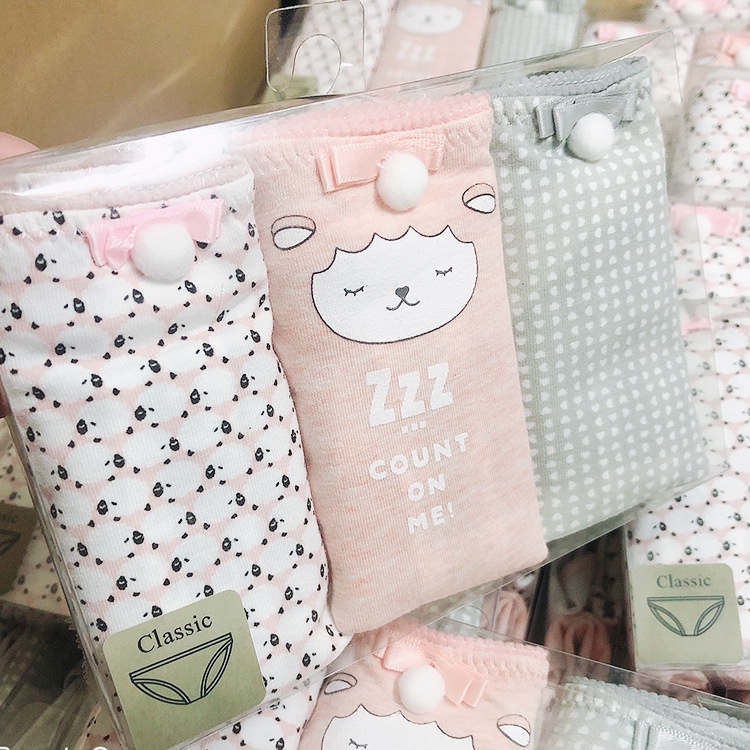 Set 3 Quần Lót Nữ Oysho, Đồ Lót Nữ Cao Cấp Hàng Xuất Dư Oysho Mẫu Sheep
