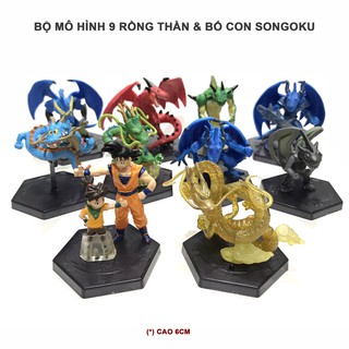 Bộ mô hình 9 rồng thần & bố con Songoku - Dragon Ball (Cao 6cm)