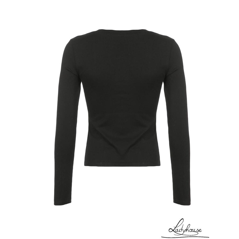 Áo Cổ Vuông Tay Dài Giả Hai Lớp Thời Trang Mùa Thu Cho Nữ