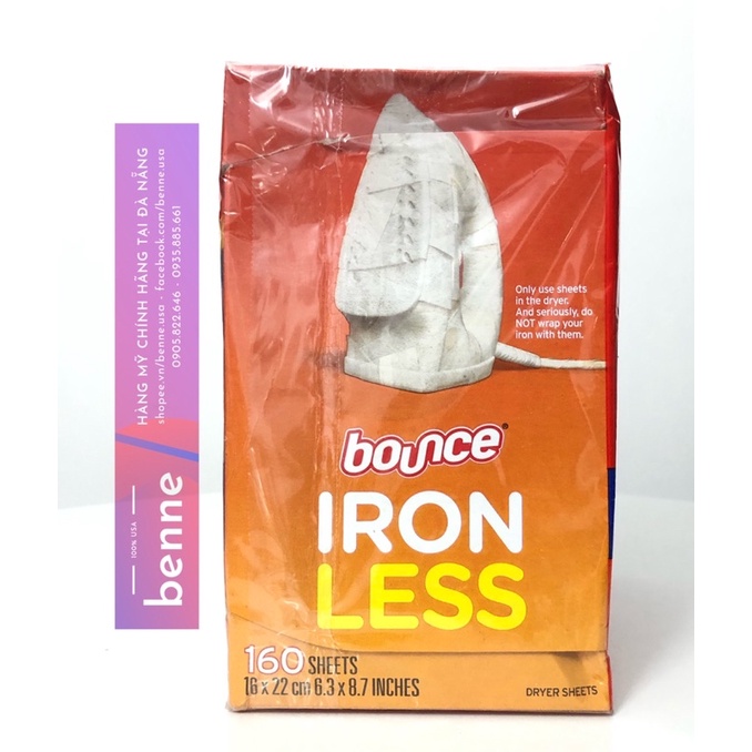 Giấy thơm quần áo BOUNCE 160 tờ của Mỹ