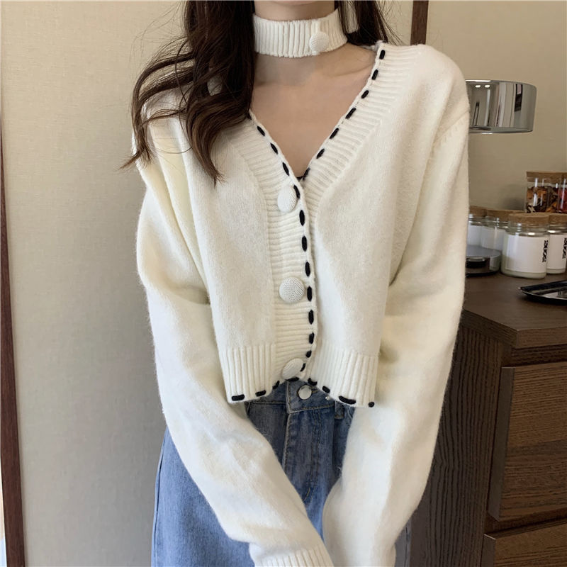 Áo Kiểu Nữ Sweater Women's Wear Loose New Pullover Short Knitwear Top Temperament Fashion