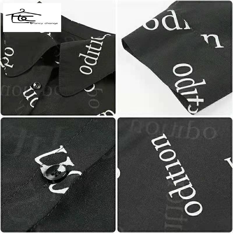 Hàng Có Sẵn Bán Chạy~Áo Sơ Mi Mỏng Mùa Hè Thiết Kế In Chữ Nhỏ Phong Cách Hong Kong Gợi Cảm Trong Suốt Cho Nữ