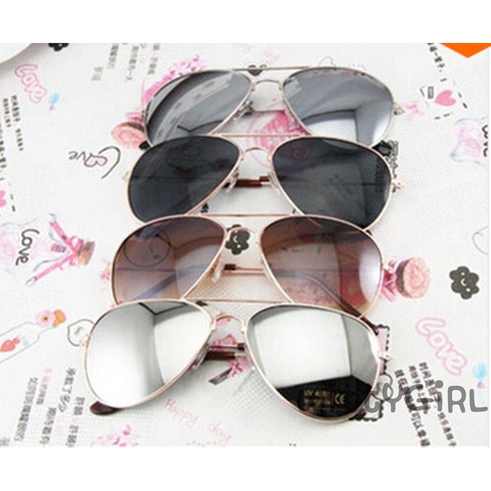 W✧✧Aviator Fashion Sunglasses Silver Metal Classic Men Women Visor Sunglasses