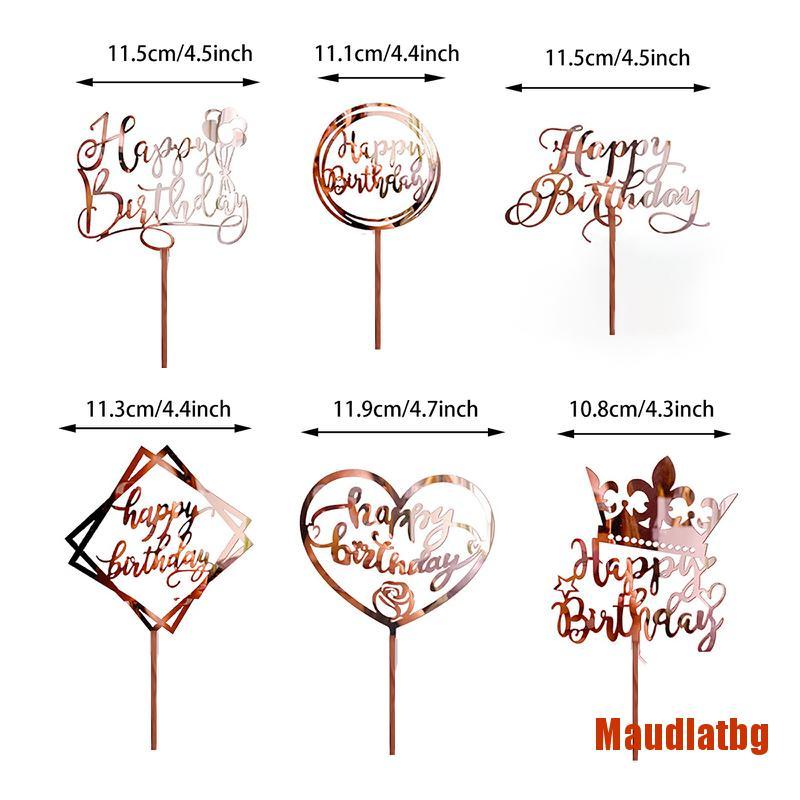 Set 6 Que Chữ Happy Birthday Cắm Trang Trí Bánh Kem