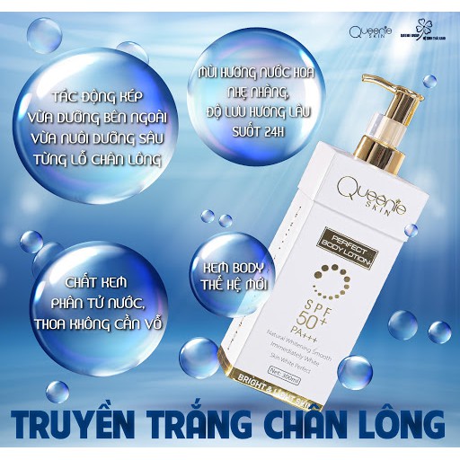 COMBO 2 Chai Body Truyền Trắng Chân Lông QUEENIE SKIN - HÀNG CHÍNH HÃNG