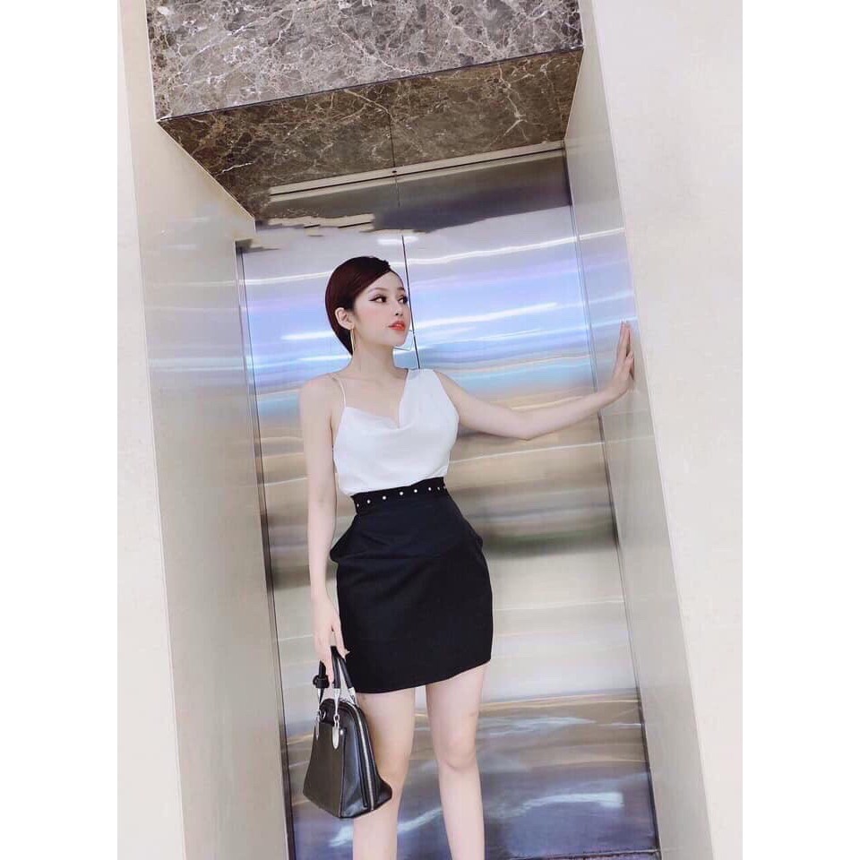 [Mã WASTHOT giảm 15K đơn bất kì] [SIÊU SALE] SÉT ÁO CỔ ĐỔ CHÉO VAI + VÁY ĐÍNH CƯỜM THỜI TRANG ARAVA SA04 | BigBuy360 - bigbuy360.vn