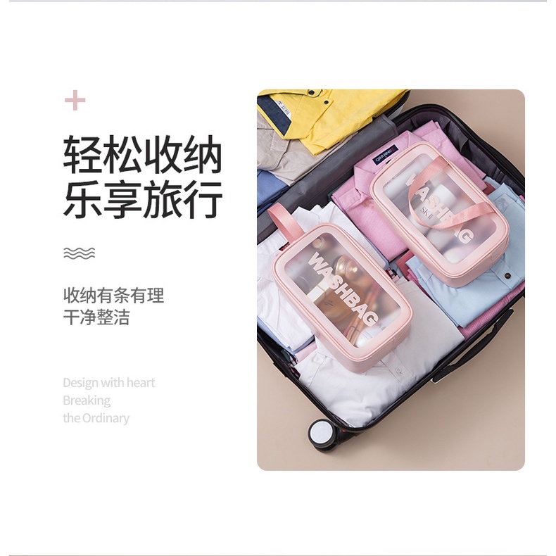 Túi Đựng Mỹ Phẩm Trong Suốt Chống Thấm Nước Có Khóa Kéo Tiện Dụng