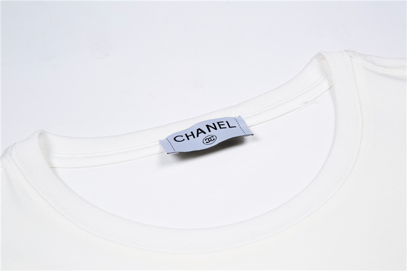 Áo Thun Tay Ngắn In Logo Chanel Đính Đá Thời Trang 2021