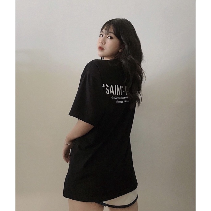 ( Ảnh thật) Áo Thun Tay Lỡ Form Rộng SAINT PARIS thun cotton nam nữ