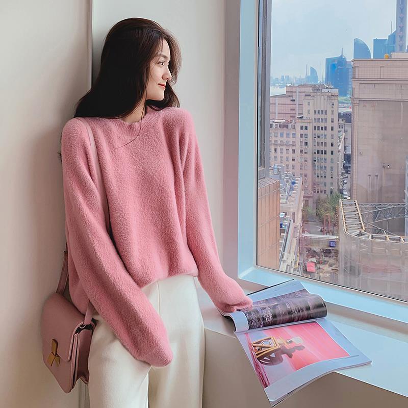 Áo len tay dài dáng rộng thời trang thu đông phong cách Hàn Quốc mới