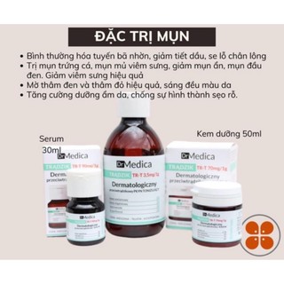 Bộ dưỡng da cho da mụn Bielenda Dr Medica Anti Acne (kem, serum, toner)