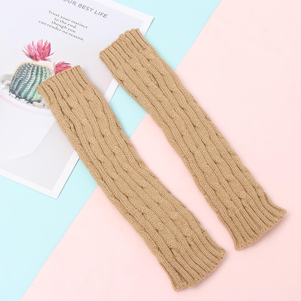 Găng Tay Len Dài Hở Ngón Giữ Ấm Mùa Đông