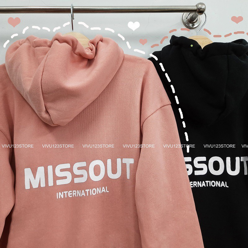 Áo khoác dây kéo MISSOUT nam nữ form rộng có nón ❤️ HOODIE ZIP đẹp ULZZANG style VIVU123STORE   HOD076