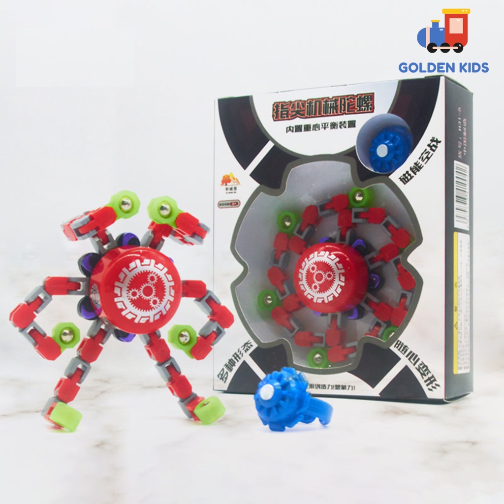 Con quay đồ chơi đầu ngón tay biến hình, con quay hồi chuyển giải nén spinner Golden Kids