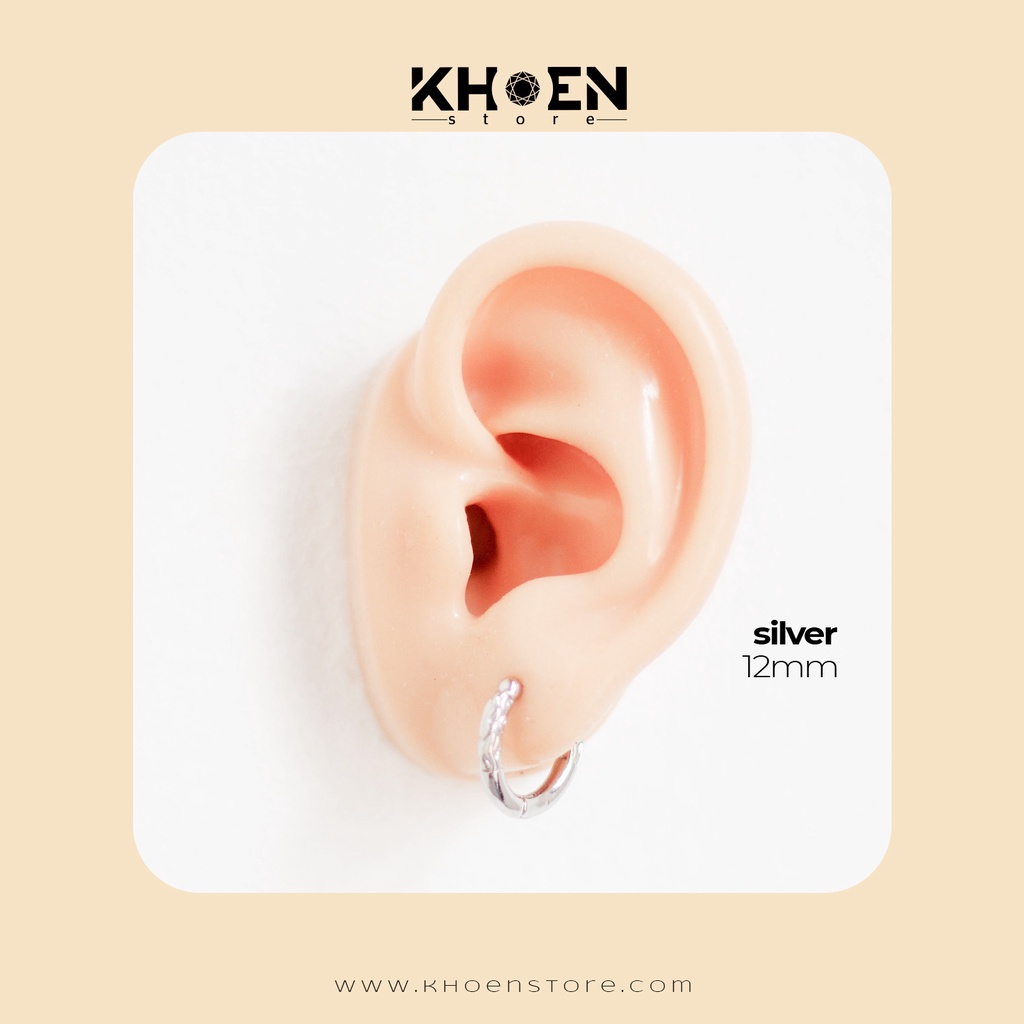 Khuyên tròn hoa văn trơn - Thép không gỉ - Khoen Store