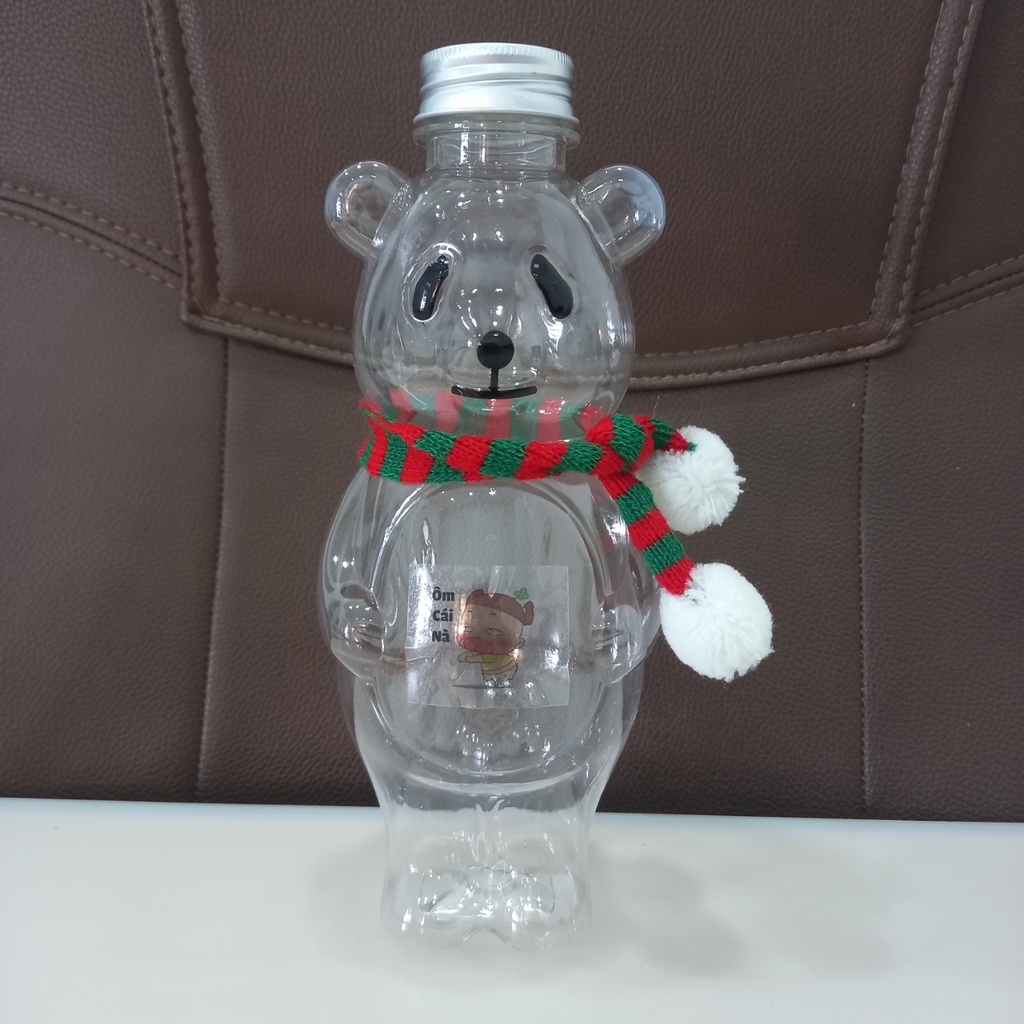 Chai Nhựa PET Hình Nhân Vật Cao Cấp Mẫu Gấu Panda Bụng Bự 700 ML có in mắt mũi độc đáo