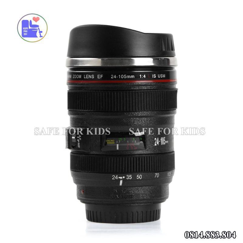 Cốc Cà Phê Có Nắp Hình Ống Kính Lens Máy Ảnh