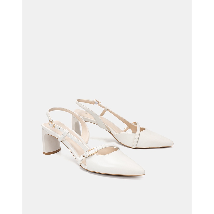 Giày Cao Gót 7cm Thời Trang JUNO Slingback Phối Khoá Trang Trí CG07115