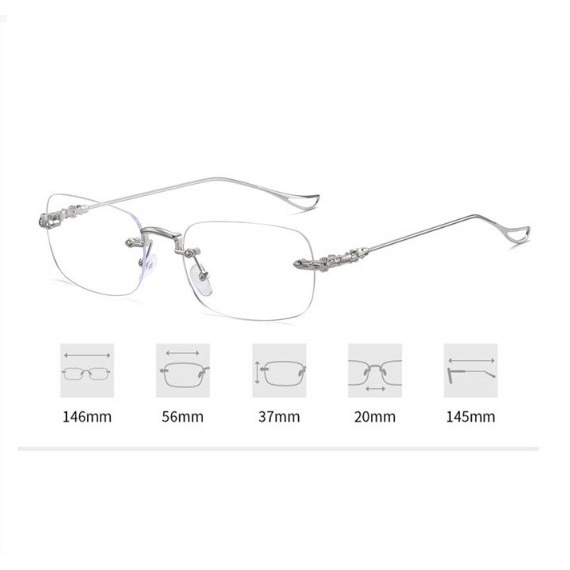 Gọng kính chống bụi gọng khoan nam nữ doanh nhân thời trang cao cấp KT45UNIQUI màu Vàng bạc