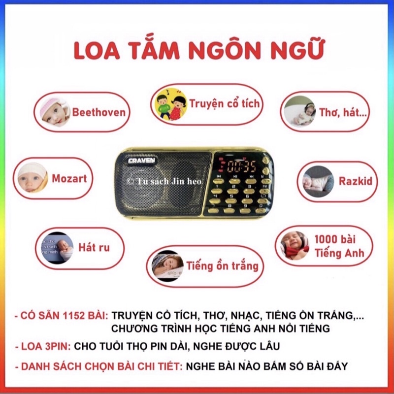 Loa tắm ngôn ngữ, Loa học tiếng anh cho bé