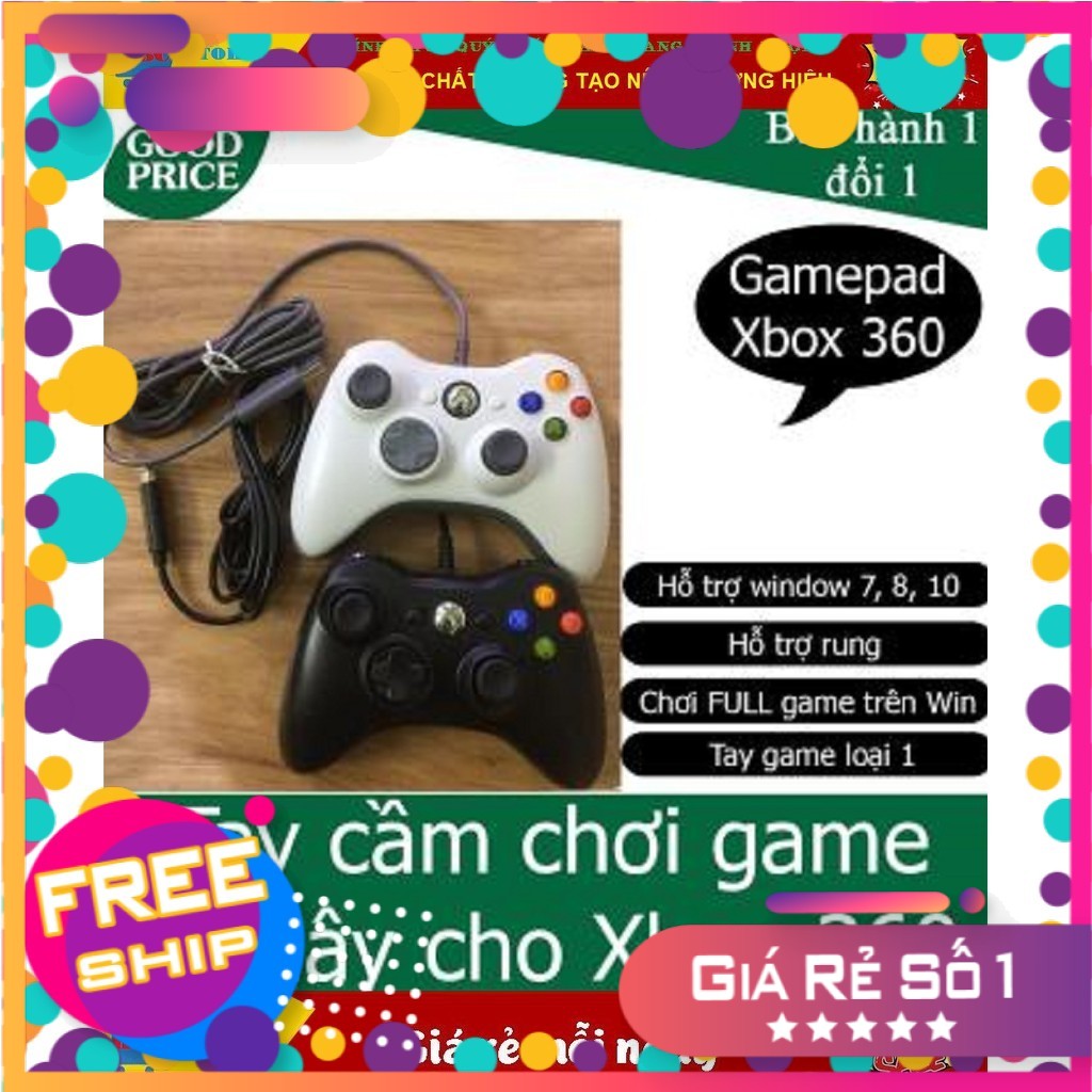 [CHÍNH HÃNG] [XẢ HÀNG] Tay Cầm Xbox 360 có dây chơi được nhiều loại game H3C STORE