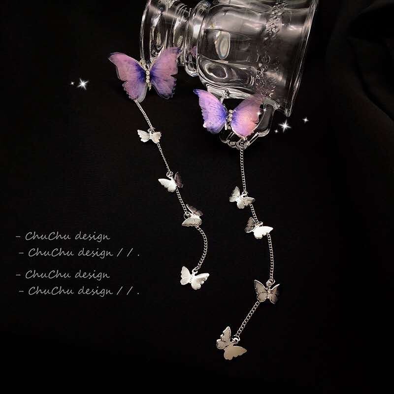 (1 chiếc) Cài kẹp tóc cánh bướm thả điệp phong cách tiên nữ trang sức phụ kiện cổ trang xinh xắn