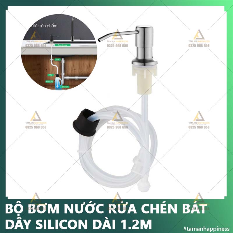 Bộ vòi bơm hút nước rửa chén gắn bồn rửa bát tự bơm hút dầu rửa bát gắn với ống sẫn silicon dài 1,2m