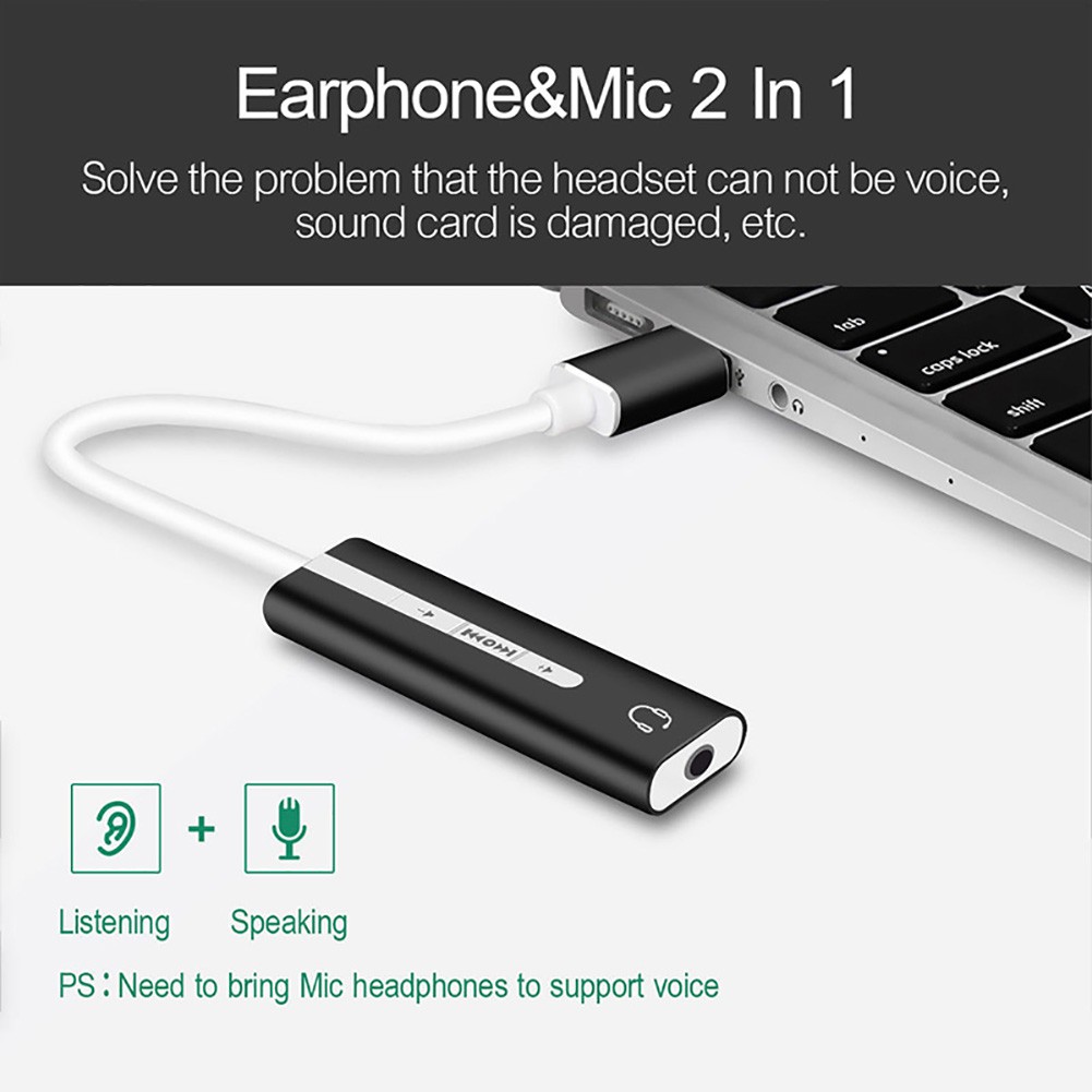 Dây Cáp Chuyển Đổi Âm Thanh 2 Trong 1 Từ Usb Sang 3.5mm 7.1 | WebRaoVat - webraovat.net.vn