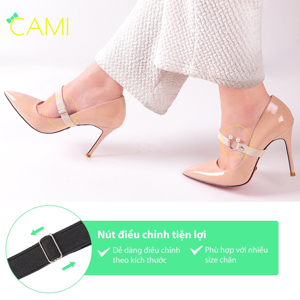 Quai giày dạng ngang, bản to phối khoen, chất liệu thun đàn hồi, dành cho nữ - Cami - CMPK218