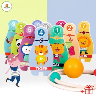 [CUTE] ĐỒ CHƠI BOWLING KẾT HỢP NÉM VÒNG, DOMINO, XẾP CÂN BẰNG CHO BÉ HÌNH ĐỘNG VẬT ĐÁNG YÊU