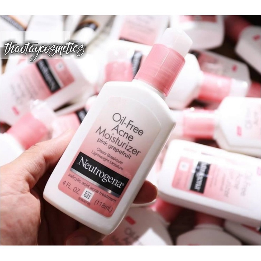 [Hàng Mỹ] Kem dưỡng da làm giảm mụn Neutrogena Oil-Free Acne Moisturizer Pink Grapefruit (118ml)