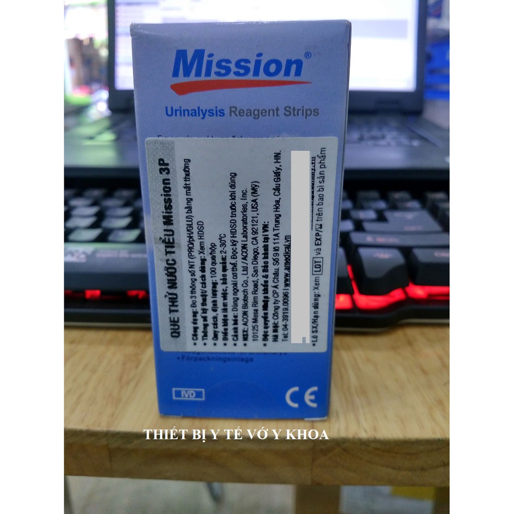 Que thử nước tiểu ACON Mission 10 thông số - hộp 100 test (hàng Mỹ)