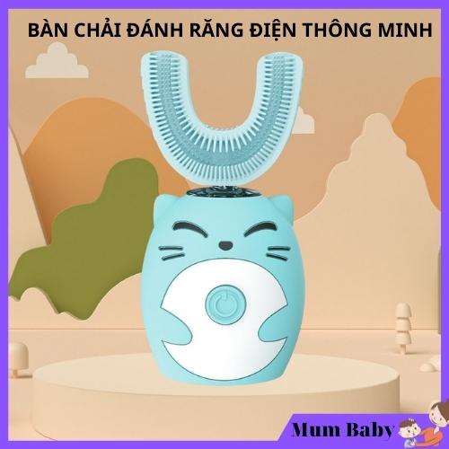 Bàn Chải Đánh Răng Điện Cho Bé, Bàn Chải Điện Chữ U Silicon Mềm Mại Cao Cấp, Dành Cho Bé Từ 2-15 Tuổi, Bảo Hành 1 Năm