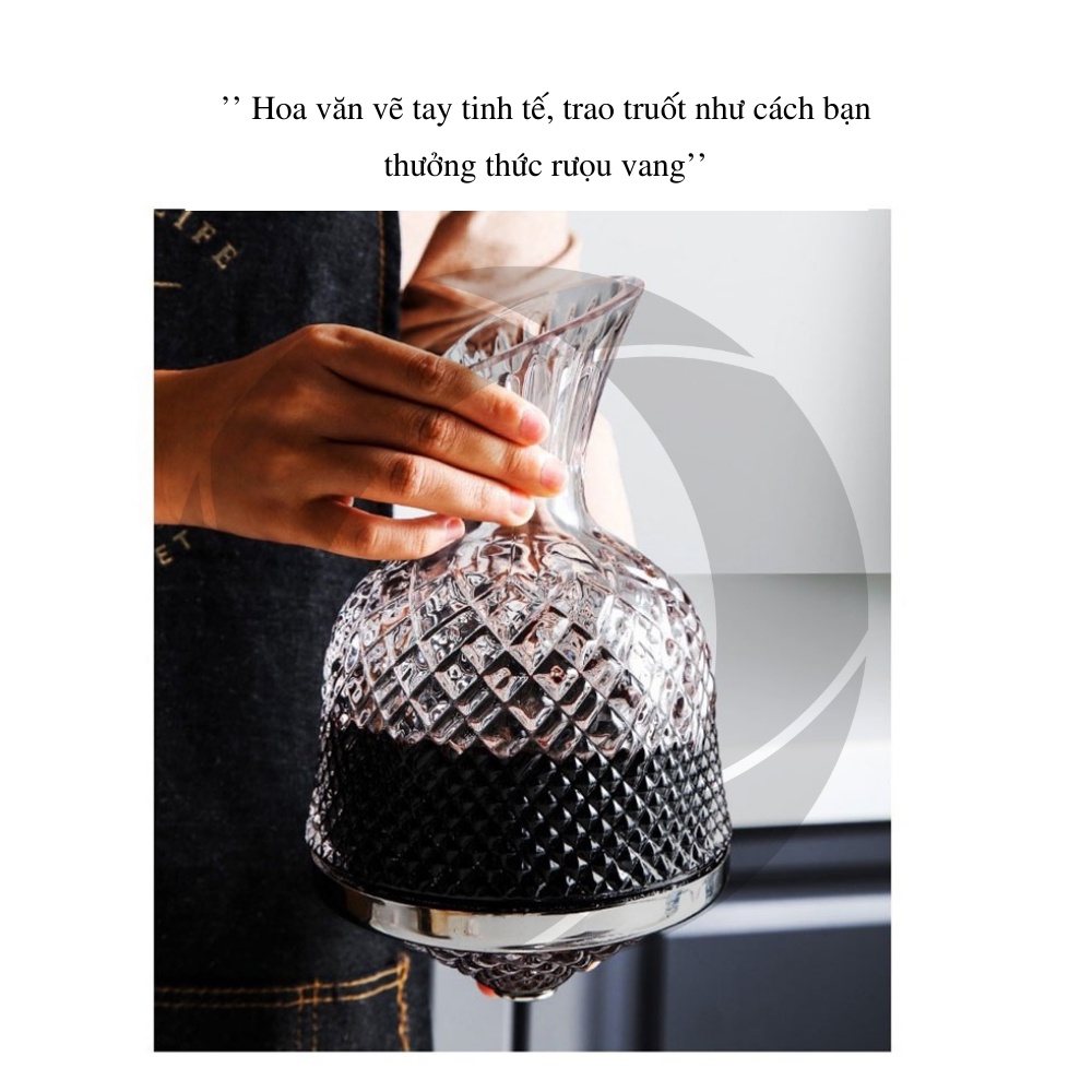 Bình Đựng Rượu, Bình Thở Rượu Vang, Bình Rót Rượu Vang Decanter Pha Lê Quả Dứa GDS Quà Tặng Cao Cấp