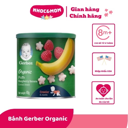 Bánh ăn dặm Gerber Organic Lùn hình sao đủ vị [Bill MỸ DATE 2023]
