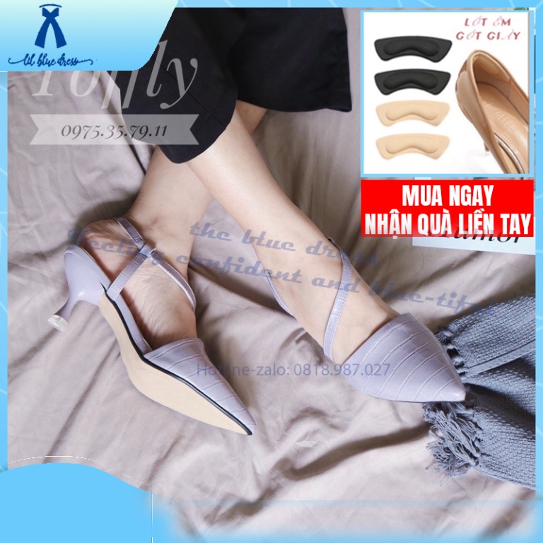 🔥𝐁𝐈𝐆𝐒𝐈𝐙𝐄 𝟒𝟎 𝟒𝟏 𝟒𝟐🔥✨QUẢNG CHÂU✨ Slingback Vân cá sấu mũi nhọn cho nàng ngoại cỡ 🔥FREESHIP🔥 tốt giá rẻ