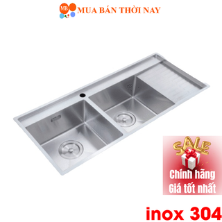 Chậu rửa chén cao cấp luxta inox304 lc11048-3.0, chậu dày 3mm, chống ồn, bảo hành 05 năm