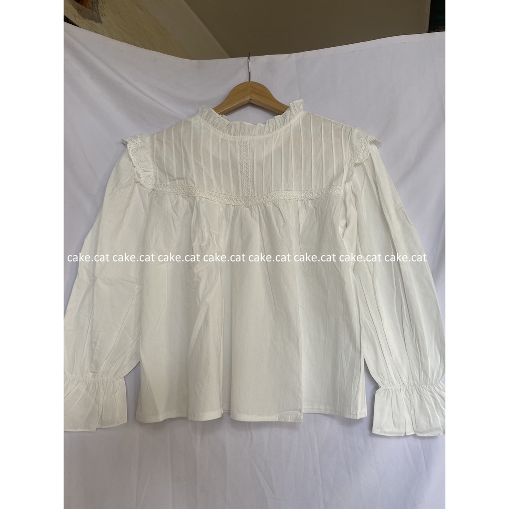 Áo babydoll cổ bèo phối ren ly Ulzzang