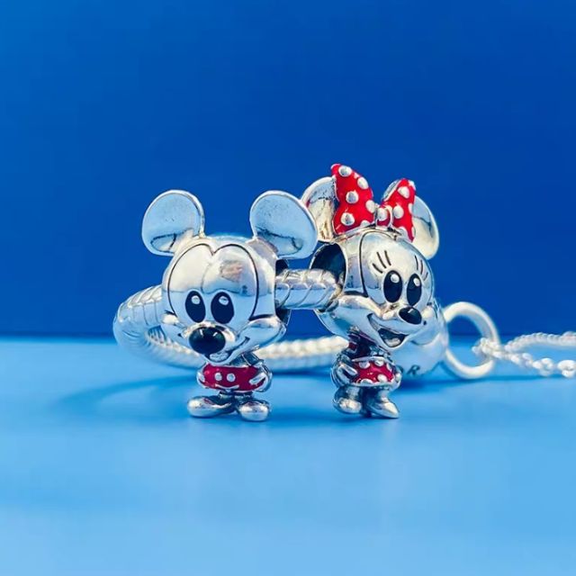 Charm Chuột Mickey và Minie xinh như phim bạc s925 cao cấp(vừa tất cả các vòng tay)