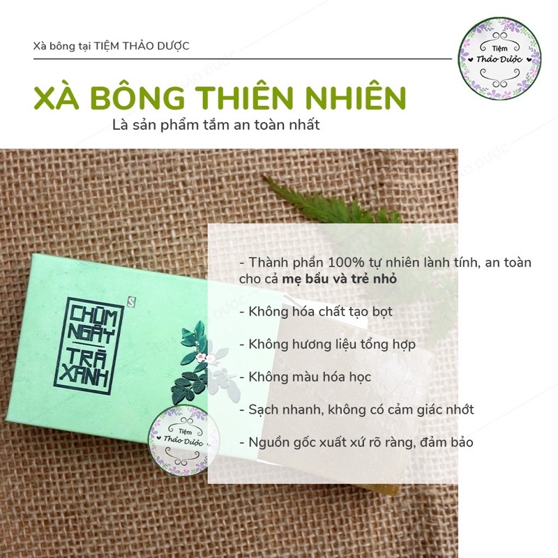 Xà bông chùm ngây trà xanh sinh dược bánh 100gr - xà bông thiên nhiên hữu cơ