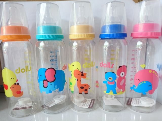 (240ml) Bình sữa Dolls Hàn Quốc có van chống sặc