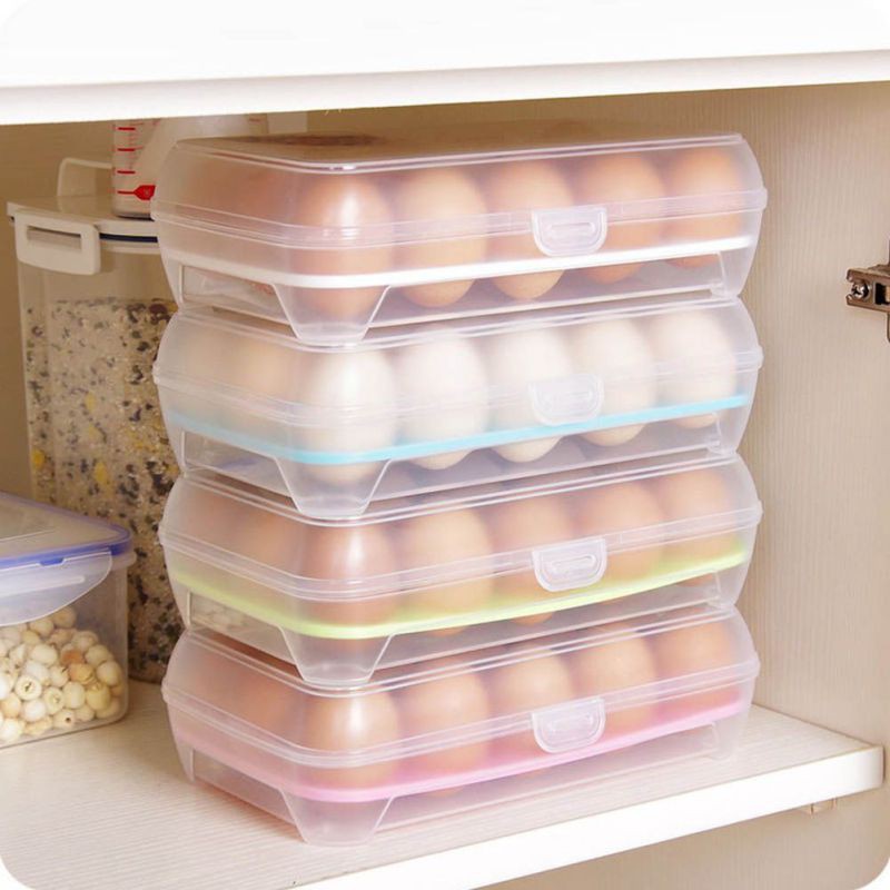 Hộp nhựa 15 ô đựng trứng gà tiện lợi