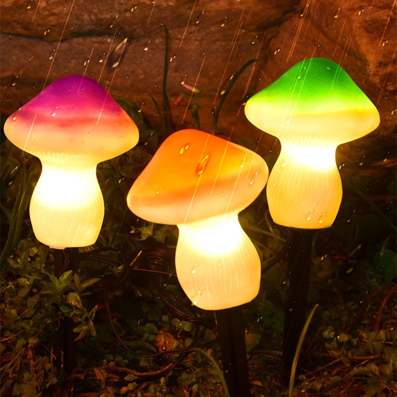 Dây Đèn LED Hình Nấm Sử Dụng Năng Lượng Mặt Trời Chống Thấm Nước Nhiều Màu Sắc Ấm Áp Trang Trí Lối Đi Sân