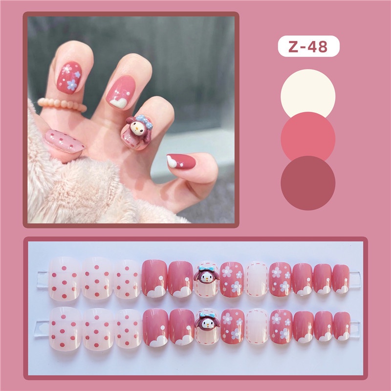 Móng tayGIADUNGTONGKHO1Set 24 móng giả đính đá cao cấp, Móng tay giả phụ kiện thời trang phụ kiện trang trí