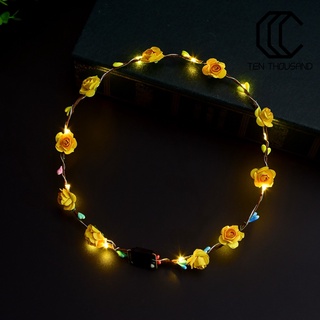 [HOT]✧Vòng Hoa Đội Đầu Có Đèn LED