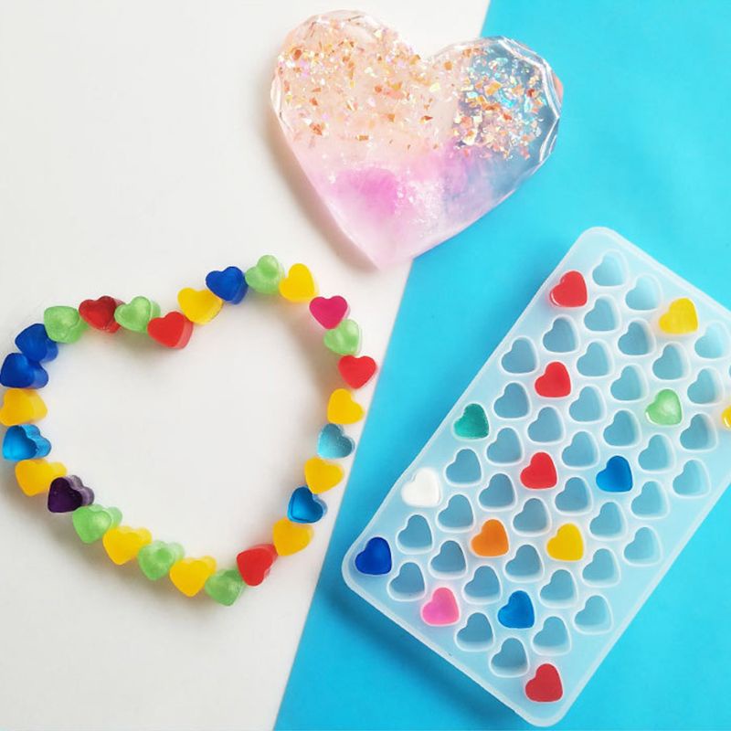 Khuôn Silicone Hình Trái Tim Mini Làm Mặt Dây Chuyền