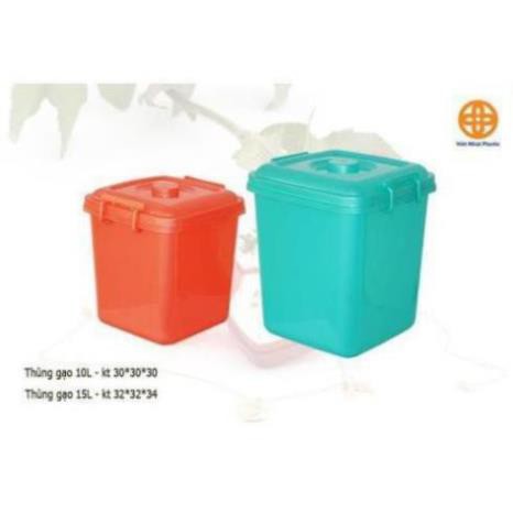 Thùng gạo Việt Nhật 10kg Cao Cấp - Đồ dùng gia đình bằng nhựa cao cấp an toàn tiện lợi